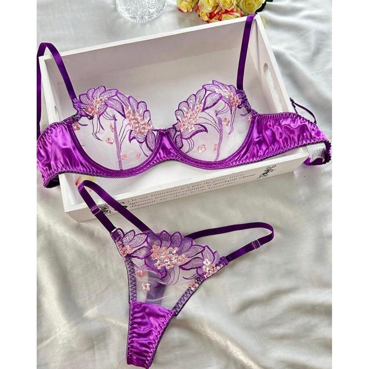 Purple Is My Fav Satin Set - Ruby Lace Co.