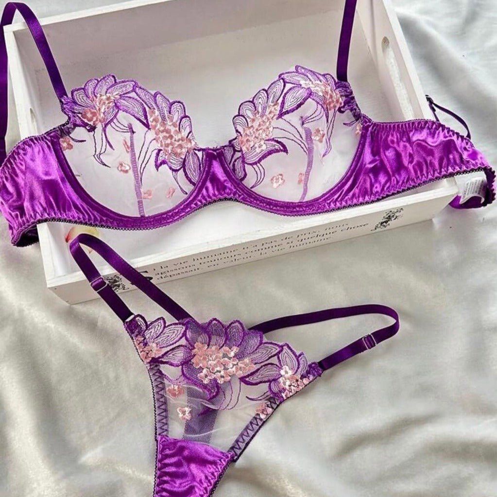 Purple Is My Fav Satin Set - Ruby Lace Co.