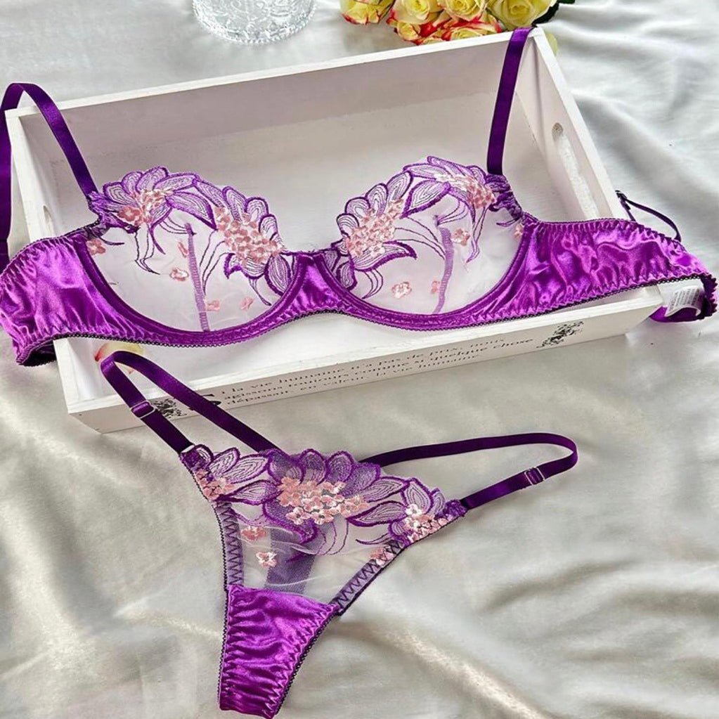 Purple Is My Fav Satin Set - Ruby Lace Co.